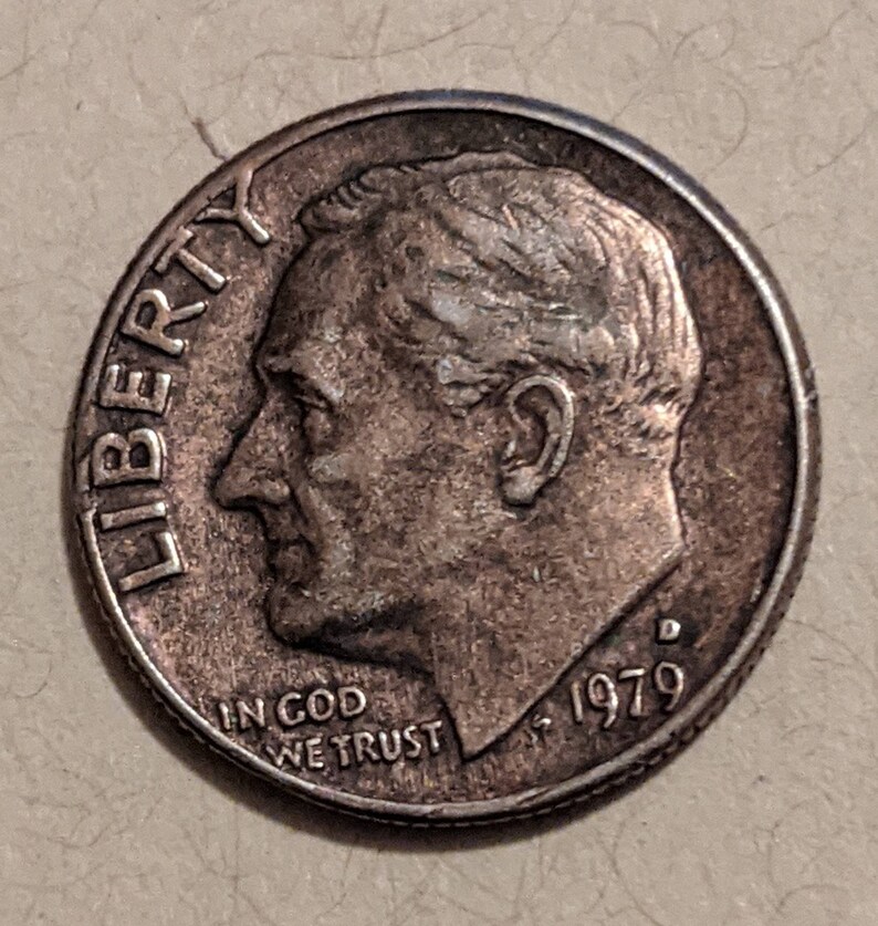 1979 Roosevelt Dime Copper Tone Both Sides Error Coin Etsy