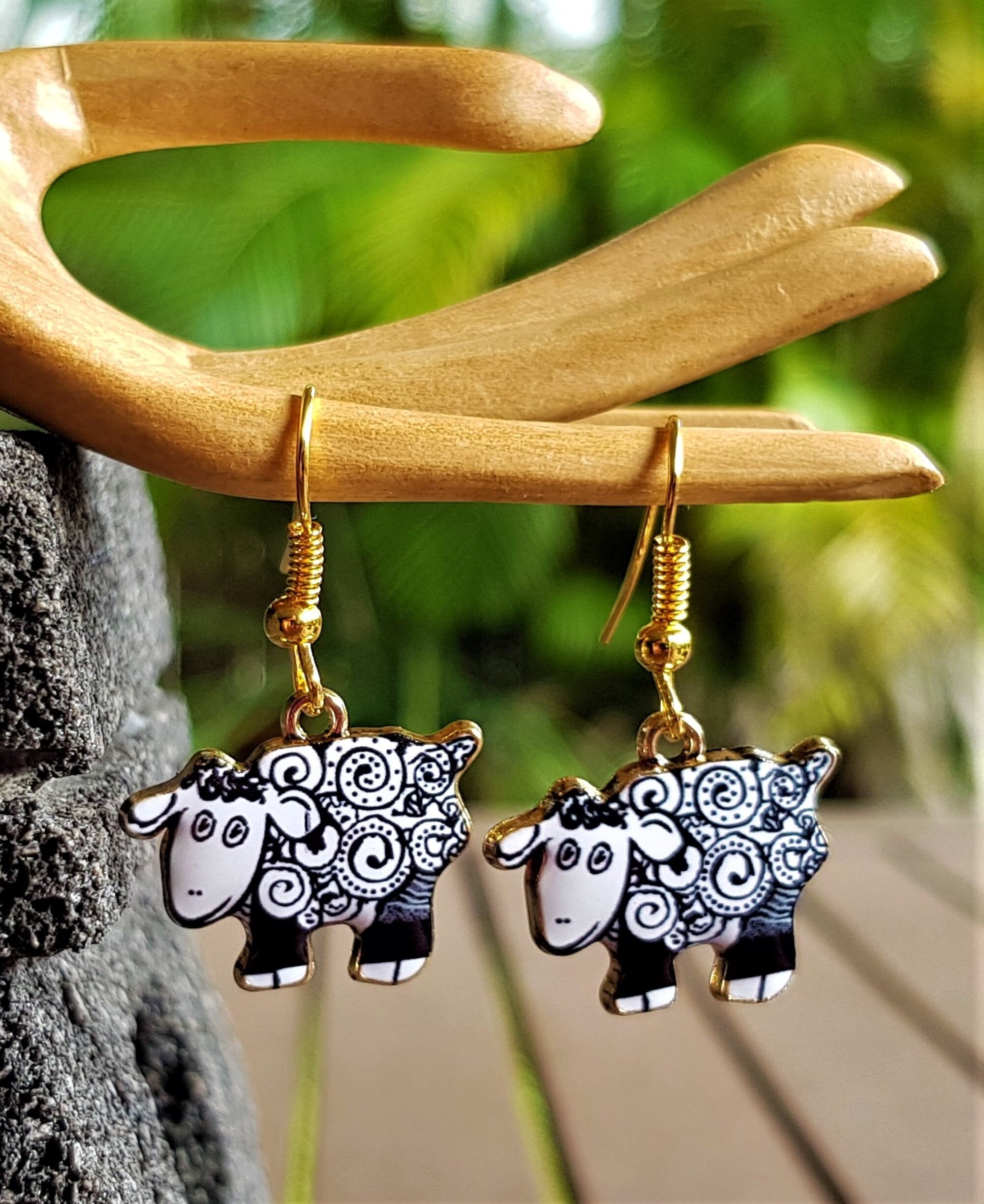 Fun Earrings Novelty Earrings Sheep Earrings Fishbowl Etsy