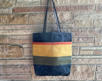 Wool and Waxed Canvas Tote Bag