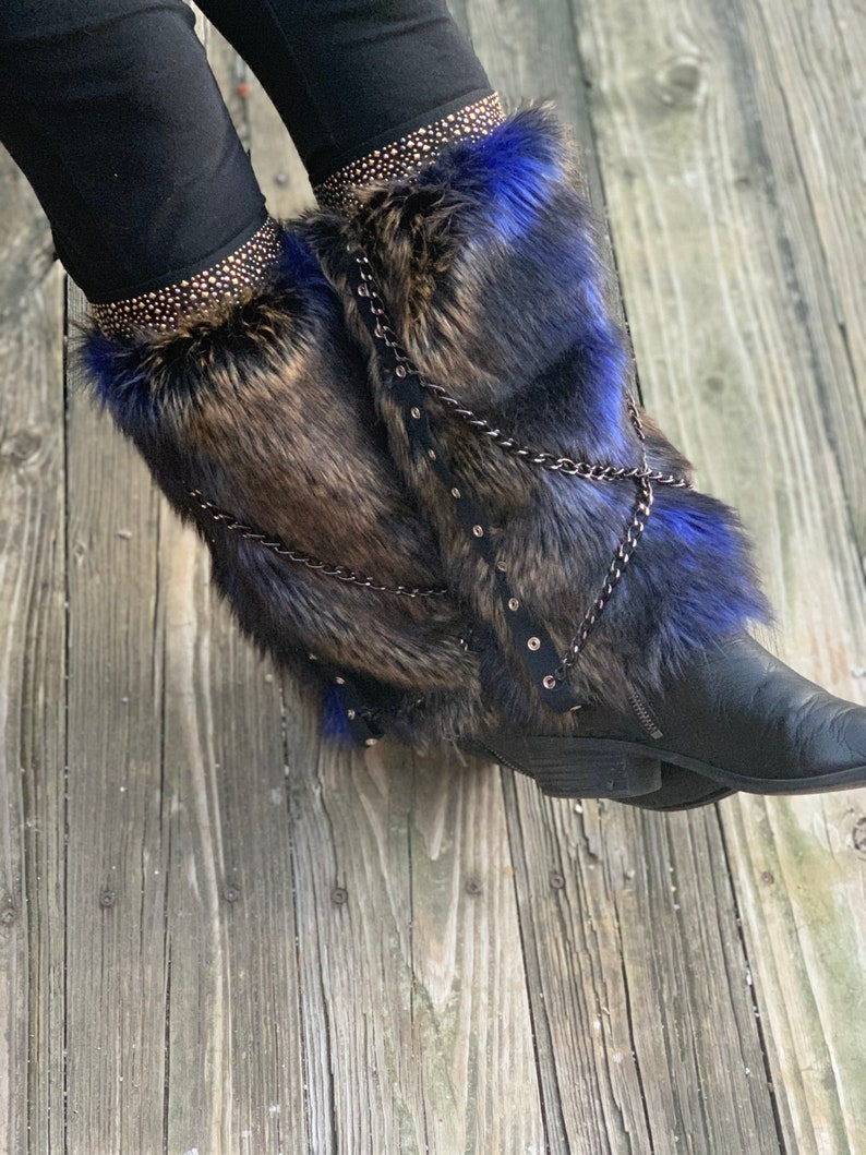 Faux Fur Boot Covers / Leg Warmers / Boot Socks / Faux Fur Leg image 2