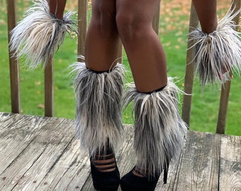 Custom Faux Fur Leg Warmers with Custom Wrist Cuffs / Leg Warmers / Arm Cuffs/ Boot Socks and Arm Cuffs