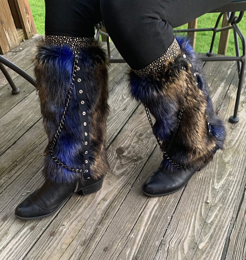 Faux Fur Boot Covers / Leg Warmers / Boot Socks / Faux Fur Leg image 1