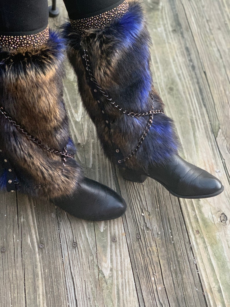 Faux Fur Boot Covers / Leg Warmers / Boot Socks / Faux Fur Leg image 7
