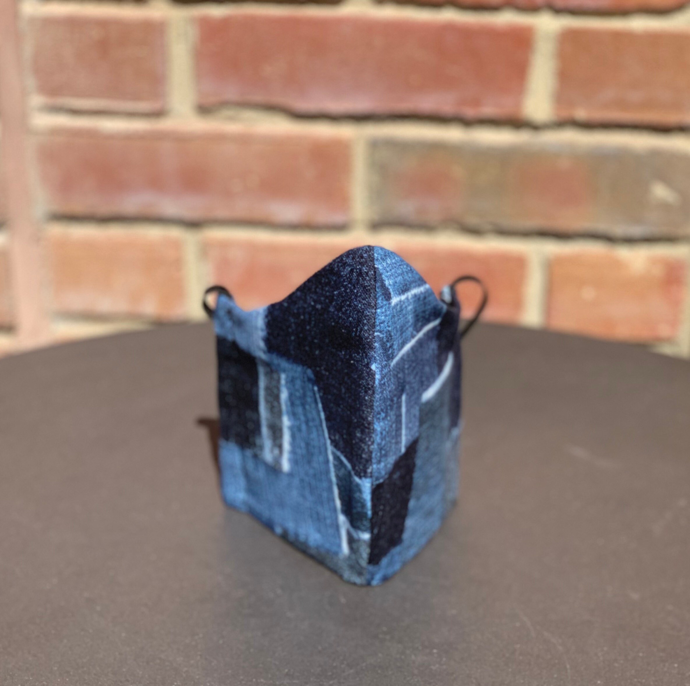 Denim Patchwork Face Mask: 4-layer Cotton Facemask With Nose Wire 
