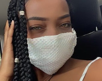BLING FACE MASK - Crystal Face Mask - Sparkle Face Mask - Lightweight Face Mask - Summer Face Mask - Cheap Face Mask - Affordable Facemask