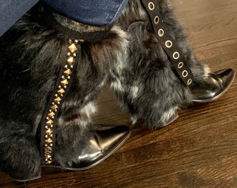 Camouflage Faux Fur Boot Covers / Leg Warmers