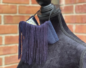 Blue Fringed Denim Face Mask - Denim Face mask - Multi layered facemask