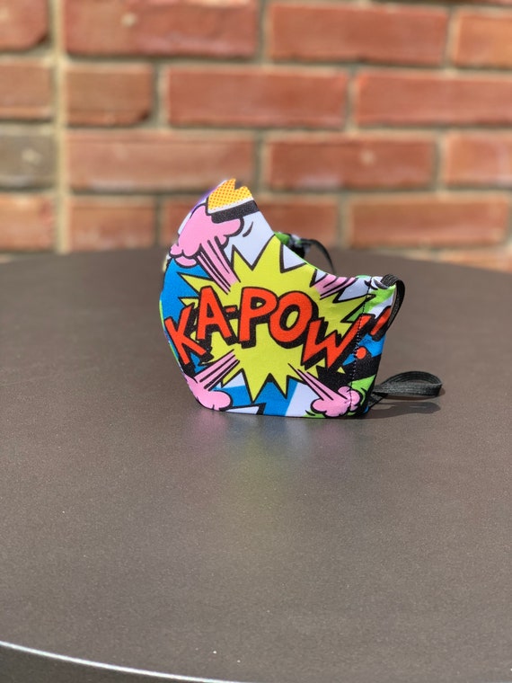 Face Masks Comic Face Masks 4 Layer Face Masks Multi Etsy