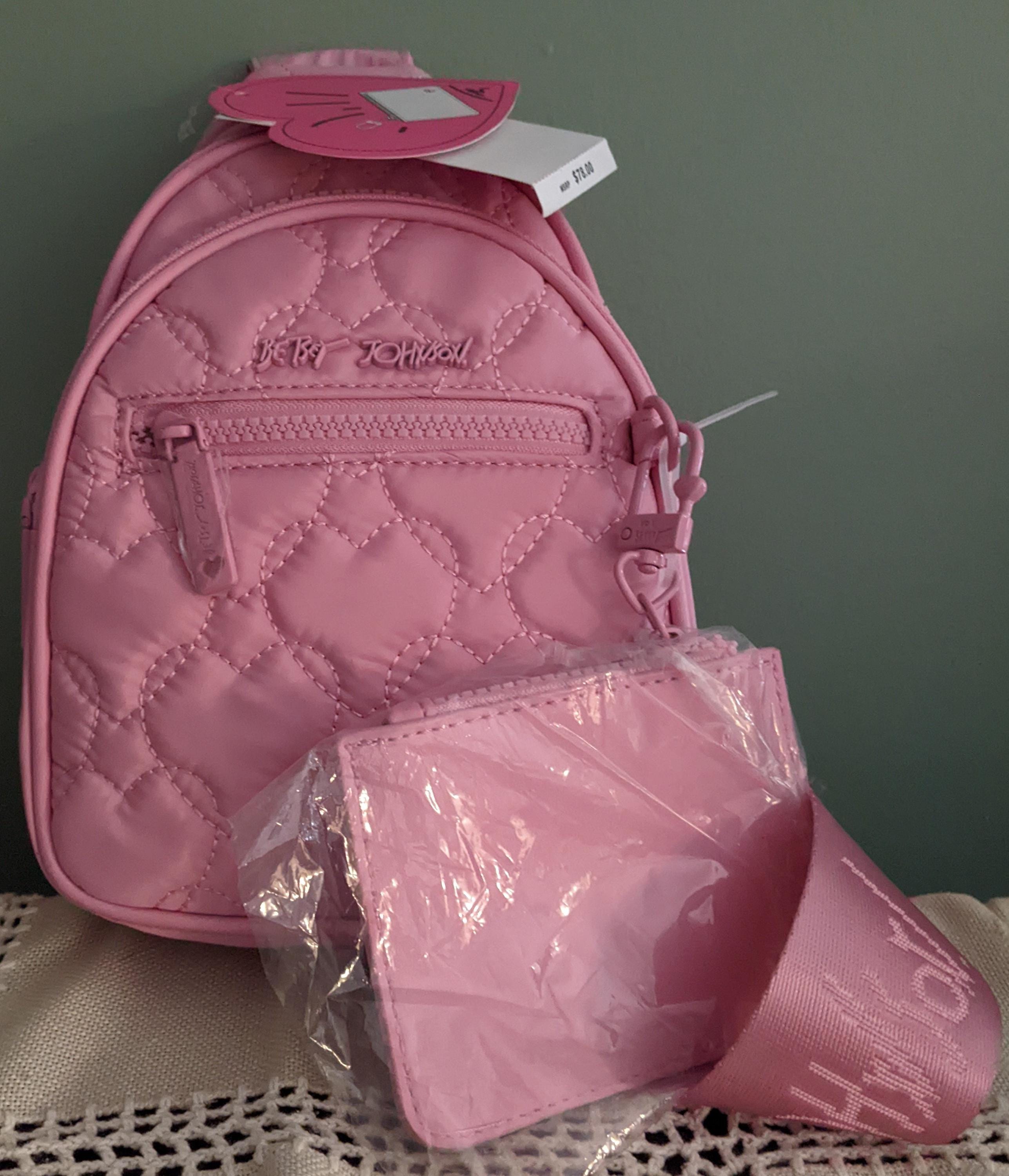 Betsy Johnson pink backpack w hearts Valentina gift SALE Betsey Johnson Heart Backpack New | Mercari main image 4