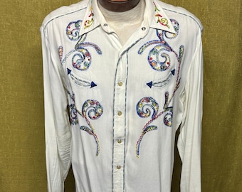 Vintage 1950's “H Bar C” California Ranchwear Western Cowboy Rayon