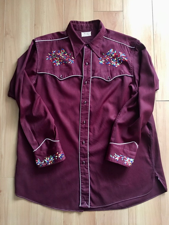 BEAUTIFUL Maroon Gabardine 1940’s Miller Western W