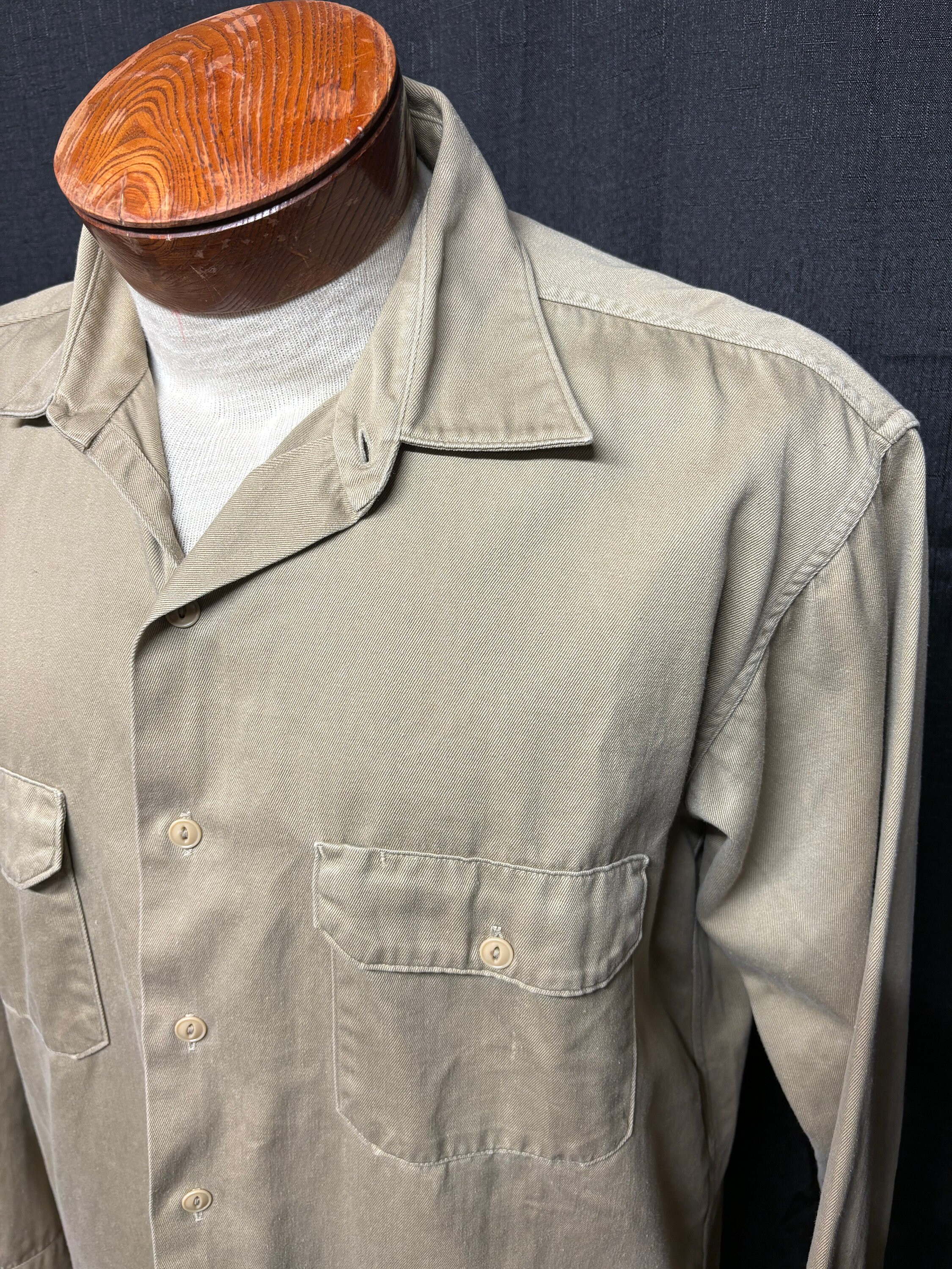 新規購入 Hercules 1950's Vintage Roughshod 1 17 Shirt Work Twill Army トップス
