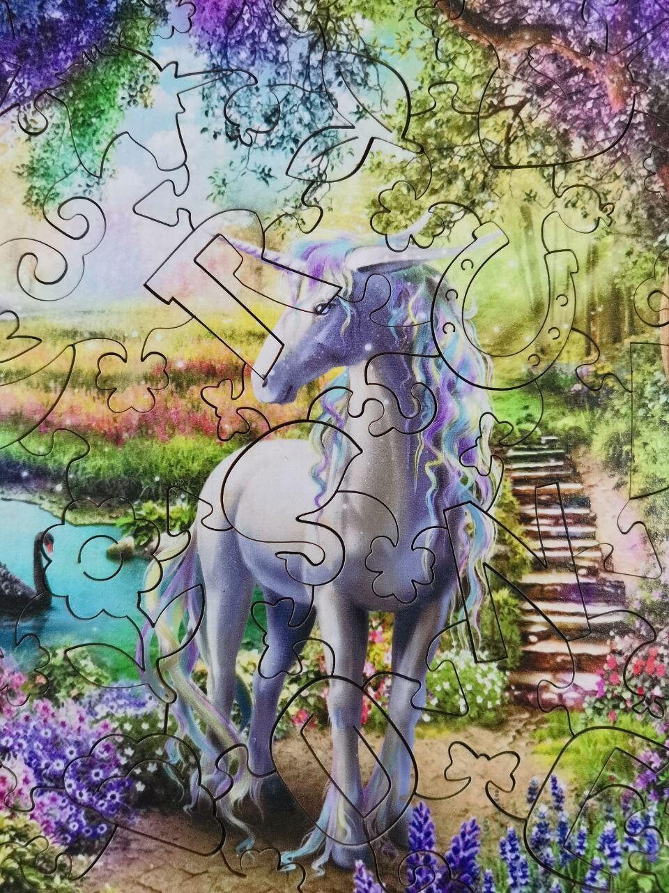 Wooden Jigsaw puzzles Nonboring games Fabulous unicorn 51 pcs Etsy
