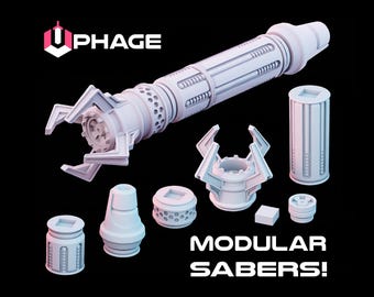 Phage, A 3D Printable Build-A-Hilt Saber Hilt .STL file