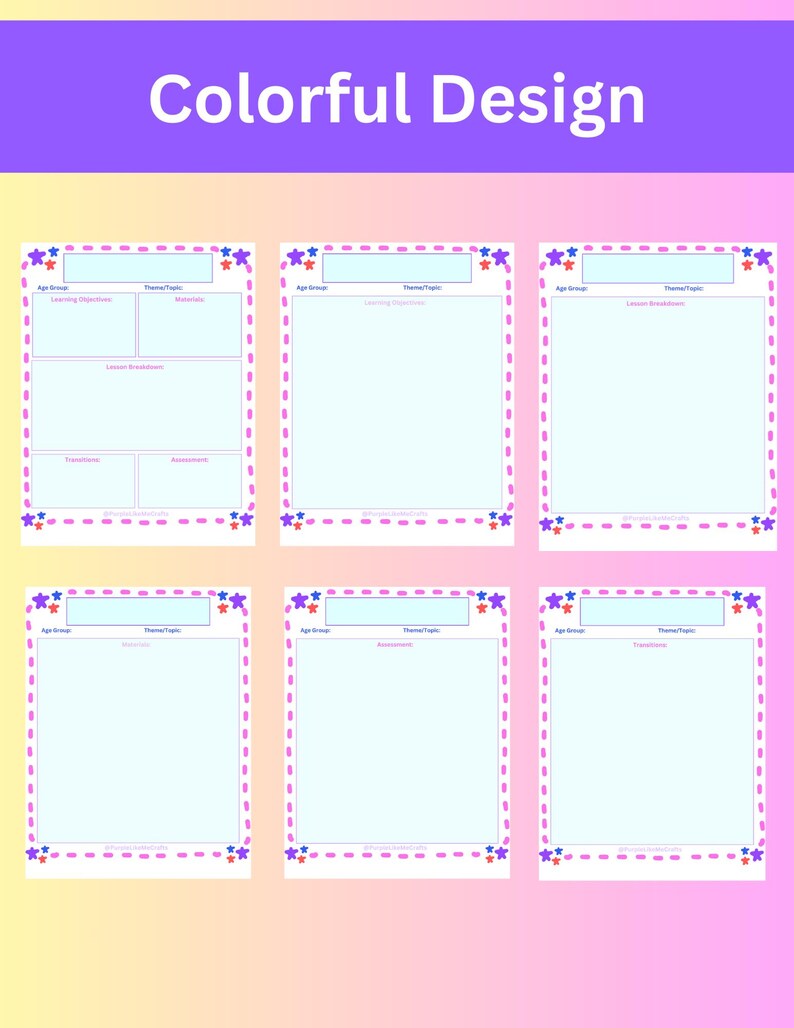 Early Childhood 7-page Lesson Plan Template - Editable, Preschool ...