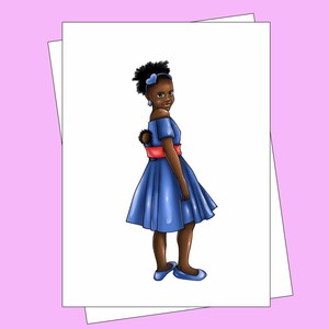 Baby Wearing Child Greeting Cards - Black child, boy, girl, for toddler, blank card stationary, bedroom wall decor, adoption gifts
