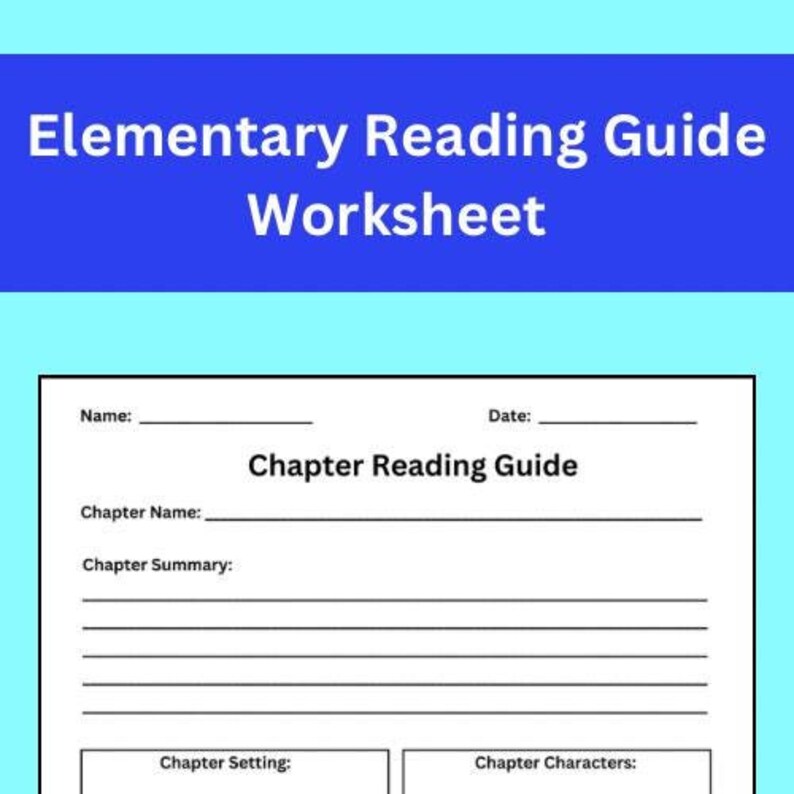 Reading Guide Elementary Blank Reading Guide Worksheet - Educational, Fun, Elementary ...
