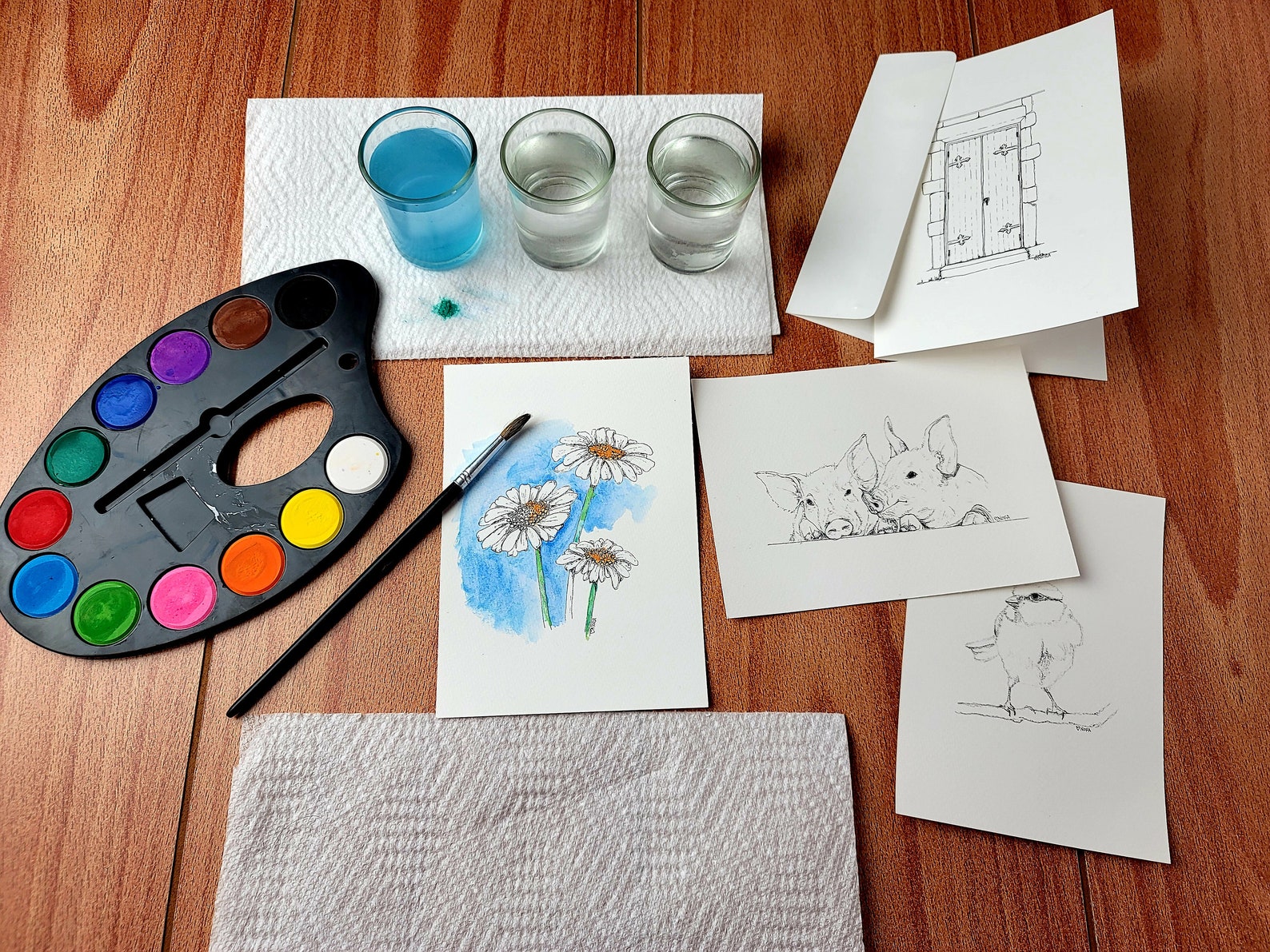 Paint With Me watercolor starter kit with instructions Etsy