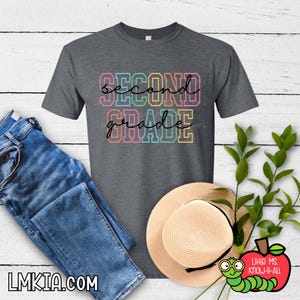 Varsity Collegiate Pastel Grade Level Teacher T-Shirt, Back to School Gift, Meet the Teacher, First Day of School, Team Shirts, Popular image 1