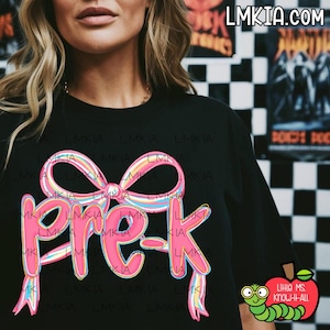 Coquette Pink Bow Grade Level Teacher T-Shirt, Gift for Teachers Back to School, Meet the Teacher, First Day of School, Girly & Cute Popular