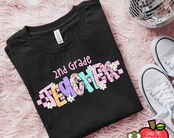 Checkered Pastel Teacher T-Shirt, Back to School Gift