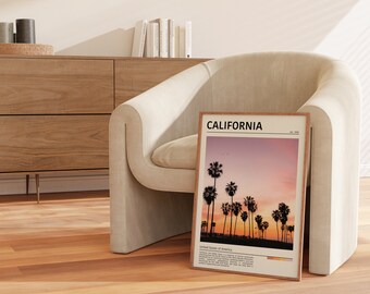 ビンテージ カリフォルニア ポスター、ミッドセンチュリー モダン