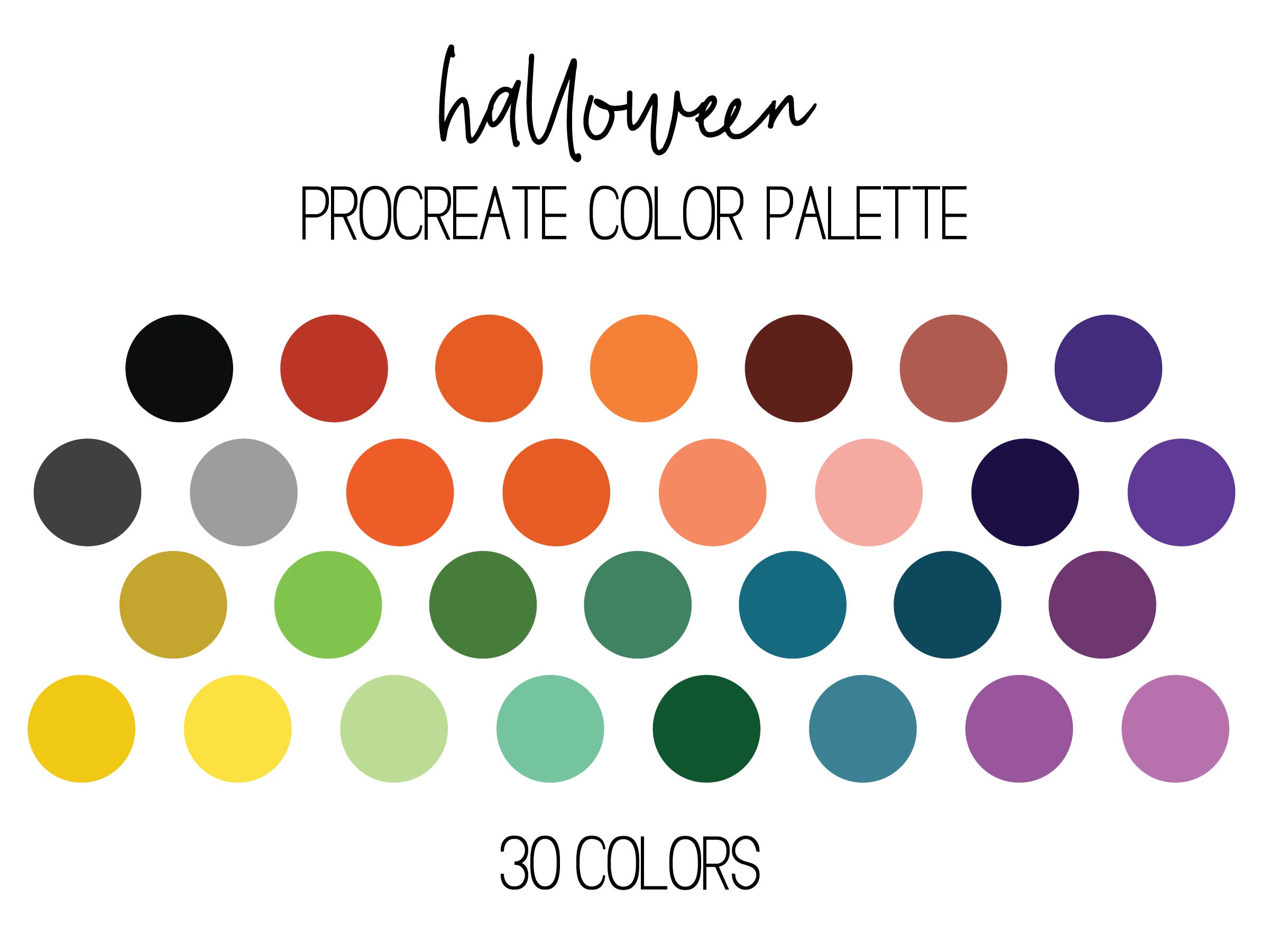 Halloween Color Palette Spooky Color Palette Dark Rainbow Etsy UK