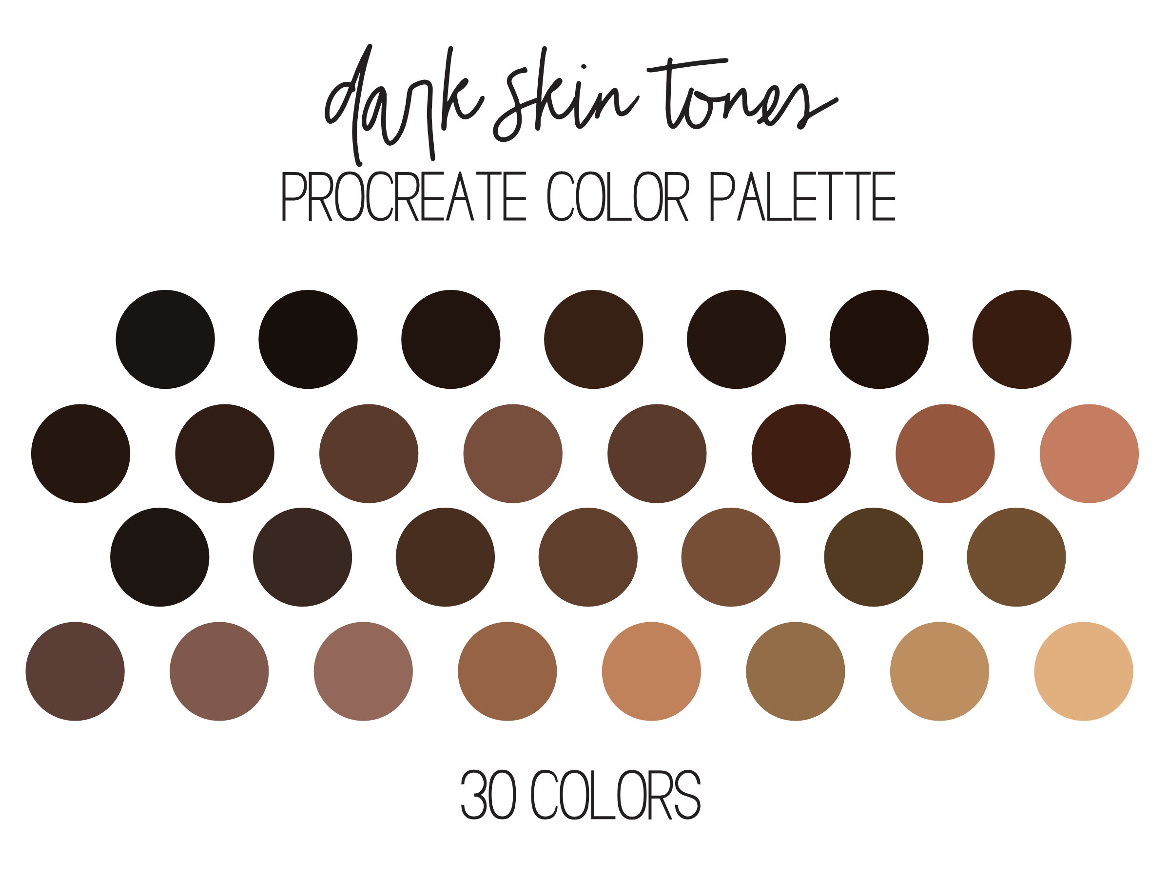 Skin Tones Procreate Color Palette For Ipad Palettes 180 Skin Color ...
