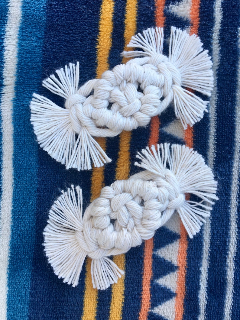 Macrame hair clips / Macrame barrettes / Macrame hair Etsy