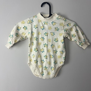 Vintage Baby Place One Piece Romper Unisex 12 Months Yellow Bears Snap Bottom