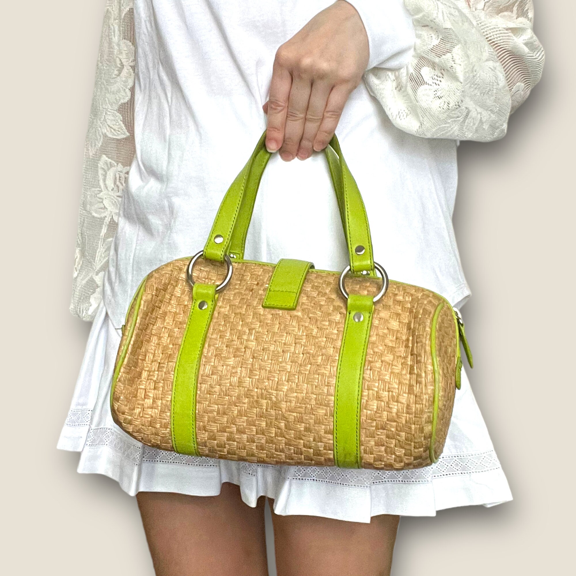 PRESTON AND YORK Purse Handbag White Pebbled Leather Zip Closure Top | eBay