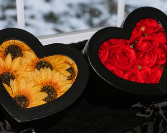 2 Tier Heart Flower Box With Chocolate Covered Oreos