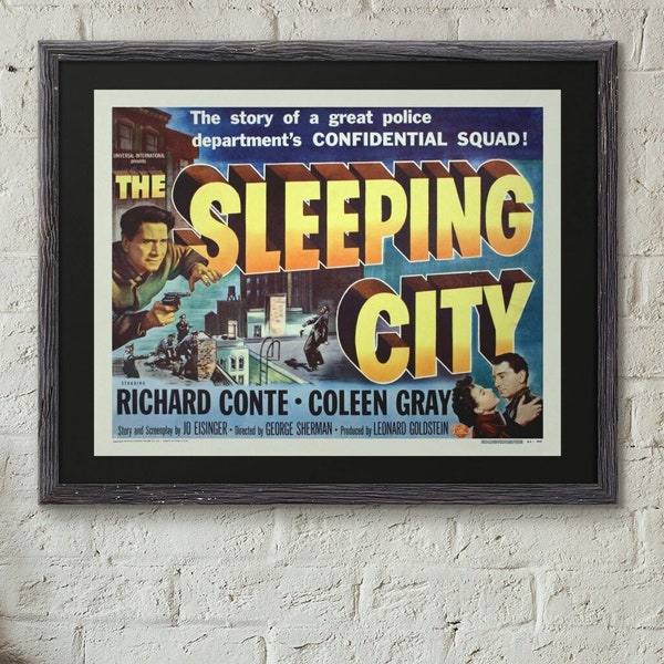 The Sleeping City -- 8.5" x 11" Deluxe Art Print || Tough Guys & Deadly Dames Stalk 'The Sleeping City'! Film Noir Wall Decor!