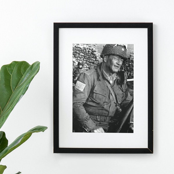 The Longest Day -- 8.5" x 11" Deluxe Wall Art Print || John Wayne in Heroic WW2 Normandy Remembrance!