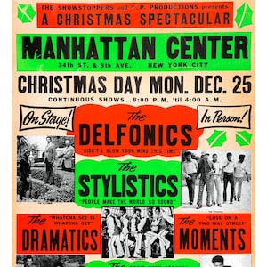Delfonics Christmas Spectacular -- 11" x 17" Deluxe Poster Art Print || Manhattan on Christmas Day a Long, Long Time Ago!