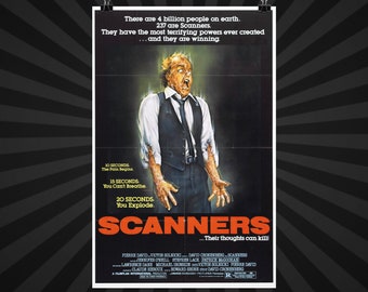 Scanners 11" x 17" -- Deluxe Poster Art Print || Michael Ironside as Daryll Revok, Head of Underground Scanner Resistance! David Cronenberg!