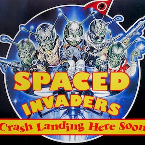 Spaced Invaders - 8.5" x 11" Deluxe Art Print || Wise-ass Martians Kick Puny Earthlings' Arses -- Or DO They? 80s Cult Film!