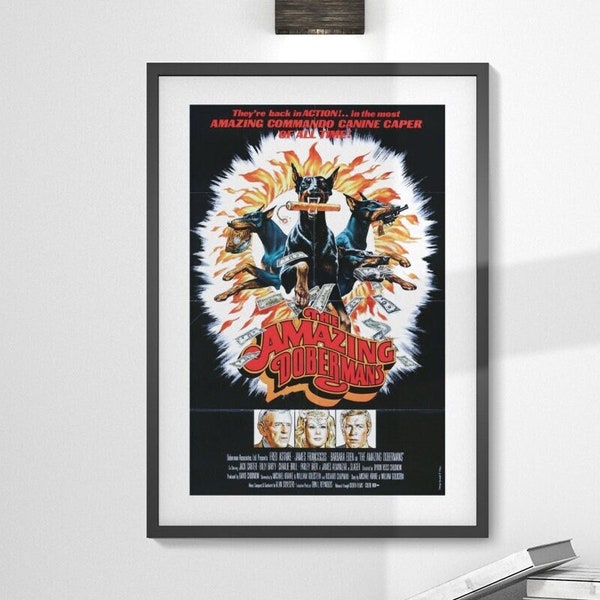 The Amazing Dobermans -- 11" x 17" Deluxe Poster Art Print || Bank Robbing Doberman Dogs!