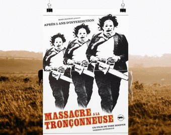 The Texas Chainsaw Massacre -- 11" x 17" Deluxe Poster Art Print || Leatherface Triplets Attack YOU the VIEWER! Rare Poster Art Decor!