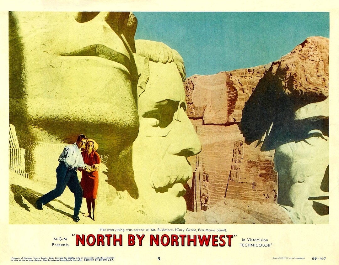 North by Northwest Deluxe 8.5 X 11 Art Print Hitchcock Wall Art With