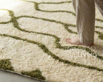 Abstrakter Berber Teppich Ivory : Handgeknüpfter Teppich im skandinavischen Stil