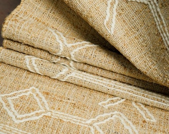 Abstrakter, flachgewebter Naturjute-Teppich – Moderner Boho-Dekor-Teppich, individuelle Gestaltung möglich