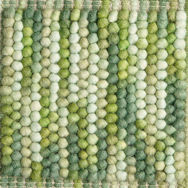 Blended Green Chunky Looped Wool rug - Scandinavian Hand made fluffy wool area rug - Premium wool, Personalised Room Rug, Custom made
