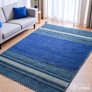 Blue Kilim Rug - Handmade Premium Modern Moroccan inspired Traditional kilim area rug 3x5 5x8 6x9 8x10