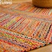 Multi Chindi Striped Jute Rag Rug - Handcrafted Sustainable Home Decor ...