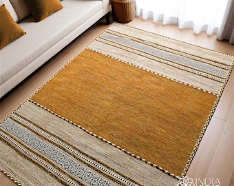 Brown Kilim Rug - Indian Handmade Moroccan style Bohemian room decor Rug, Ethnic Traditional decor carpet 3X5 5X8 6X9 8X10