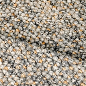 Alfombra de yute de lana con guijarros gruesos en mezcla gris: tejida a mano, estilo escandinavo, en tonos neutros, con decoración de pelo grueso. imagen 17