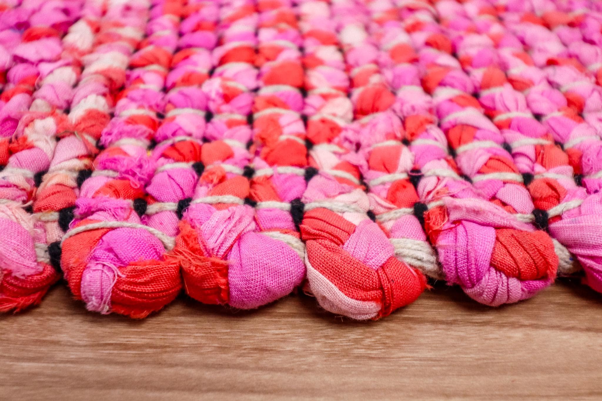 Gray Pink Rag Rug Handmade Pink Rag Rug, Bohemian Woven Cotton Rug, Custom Runner Size ...