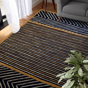 Blue Jute Braided Area Rug - Handcrafted Sustainable Home Decor for Any Room/Eco friendly Rug/Coastal Rug 3X5 4x6 5x8 6x9 8x10 9x12
