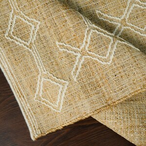 Abstract Flat Weave Natural Jute Area Rug - Contemporary Modern Boho ...